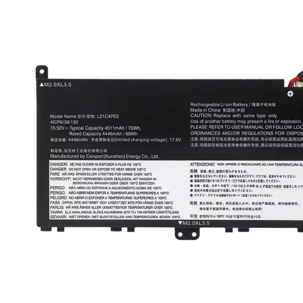 Originaal sülearvuti aku Lenovo L21C4PE0 L21D4PE0 L21M4PE0 L21M4PC7 L21C4PC7 L21C4PC4 - Image 3