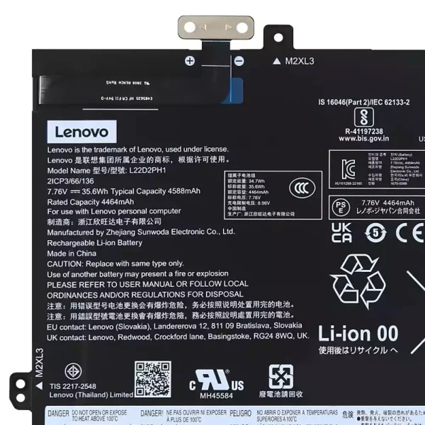 Originaal sülearvuti aku LENOVO L22B2PH1 L22D2PH1 - Image 3