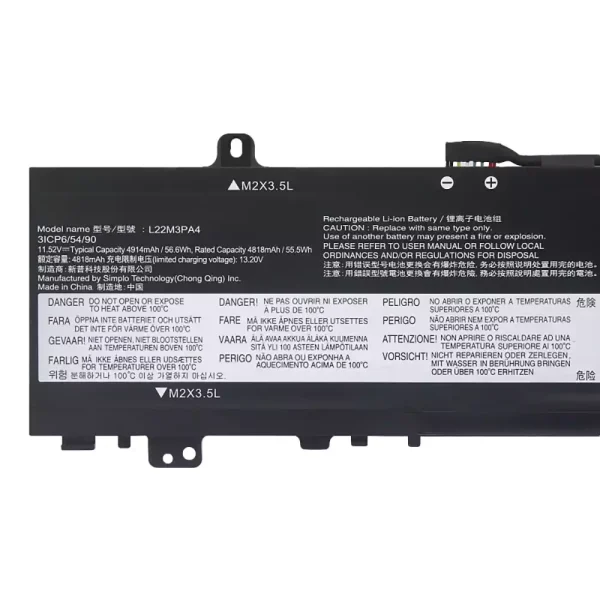 Originaal sülearvuti aku LENOVO L22M3PA4 L22B3PA4 L22C3PA4 L22B3PA3 L22C3PA3 L22M3PA3 - Image 3