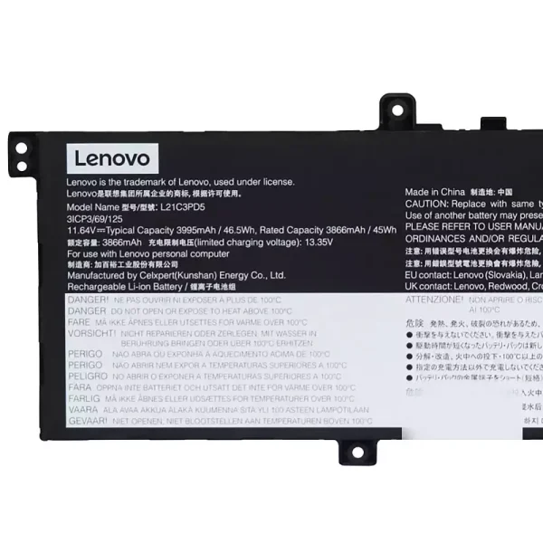 Originaal sülearvuti aku LENOVO L21C3PD5 L21L3PD5 L21M3PD5 - Image 3