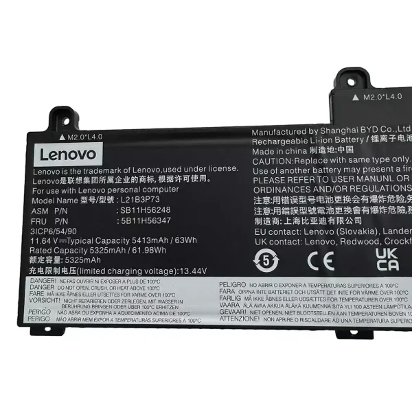 Originaal sülearvuti aku LENOVO L21B3P73 SB10W52010 5B10W51909 - Image 3