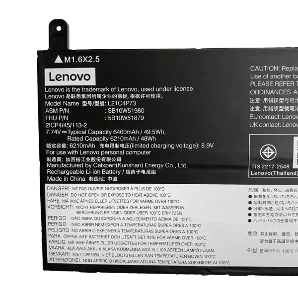 Originaal sülearvuti aku LENOVO L21M4P73 L21C4P73 - Image 2