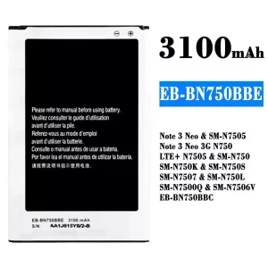 Aku EB-BN750BBE EB-BN750BBC sobib Samsung Note 3 Neo