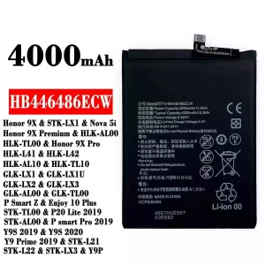 Aku HB446486ECW sobib HUAWEI Honor 9X/Honor 9X Pro