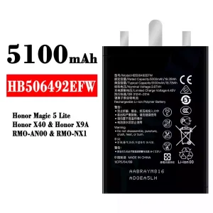 Aku HB506492EFW sobib HUAWEI Honor Magic 5 Lite / Honor X40 / Honor X9A