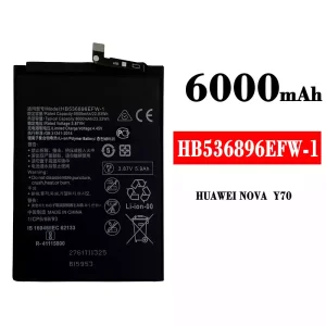 Aku HB536896EFW-1 sobib HUAWEI NOVA Y70