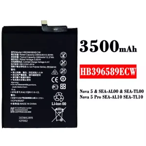 Aku HB396589ECW sobib HUAWEI Nova 5 / Nova 5 Pro