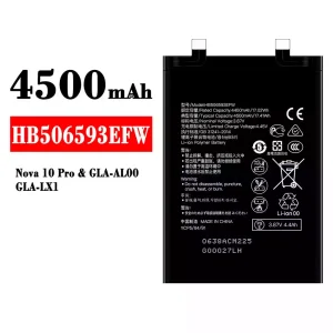 Aku HB506593EFW sobib HUAWEI Nova 10 Pro