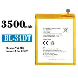 Aku BL-34DT sobib Tecno Phantom 9/ Camon 12 Pro