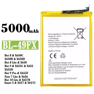 Aku BL-49FX sobib Infinix Hot 8 /Hot 8 Lite / Hot 9 / Hot 9 Pro  / Note 7 Lite / Hot 10 Lite / Smart 5
