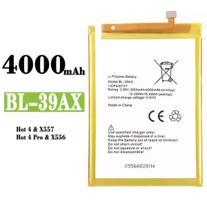Aku BL-39AX sobib Infinix Hot 4 /Hot 4 Pro