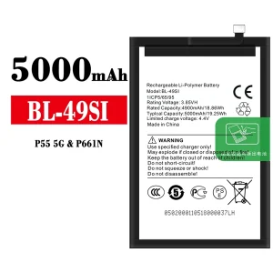 Aku BL-49SI sobib ITEL P55 5G