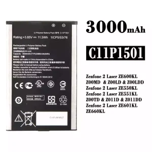 Aku C11P1501 sobib Asus Zenfone 2 Laser ZE600KL /ZE601KL/ZE550KL / ZE551KL