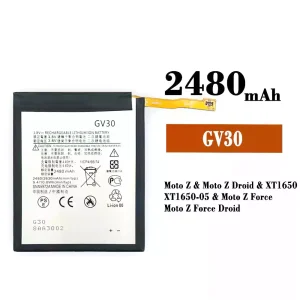 Aku GV30 sobib Motorola Moto Z / Moto Z Droid / Moto Z Force / Moto Z Force Droid
