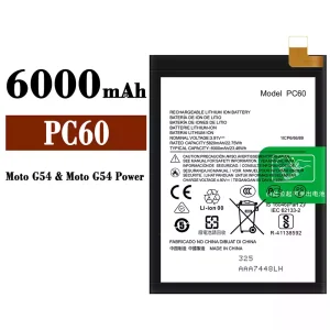 Aku PC60 sobib Motorola Moto G54 / Moto G54 Power / Moto G24 Power