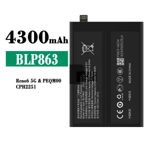 Aku BLP863 sobib OPPO RENO 6 5G