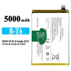 Aku B-T6 sobib VIVO iQOO Z6 5G/T1 5G/Y55 5G