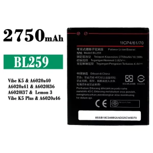 Aku BL259 sobib Lenovo Vibe K5 / Lemon 3 / Vibe K5 Plus