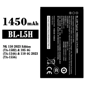 Aku BL-L5H sobib Nokia NK 150 2023 Edition