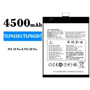 Aku TLP043D1/TLP043D7 sobib Alcatel TCL 10 Plus/TCL 20 Plus/TCL 10 pro/TCL 20 pro