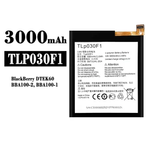 Aku TLP030F1 sobib BlackBerry DTEK60/BBA100/BBA100-1/BBA100-2