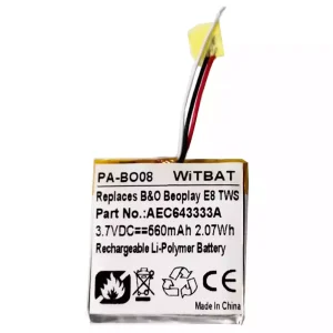 Kõrvaklappide aku sobib B&O B'eoplay E8, Be'oplay E8 TWS Case,AEC643333A
