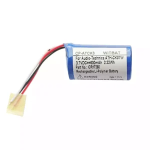 Kõrvaklappide aku sobib Audio-Technica ATH-CK3TW laadimisümbrise jaoks,ICR17280